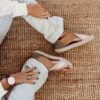 Sandalia Silver Nights vegana color camel con suela de yute