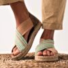 Sandalia Golden Feelings  vegana color camel con suela de yute