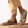 Sandalia Golden Feelings  vegana color camel con suela de yute