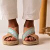 Sandalia Silver Feelings vegana color camel con suela de yute