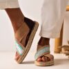 Sandalia Silver Feelings vegana color camel con suela de yute